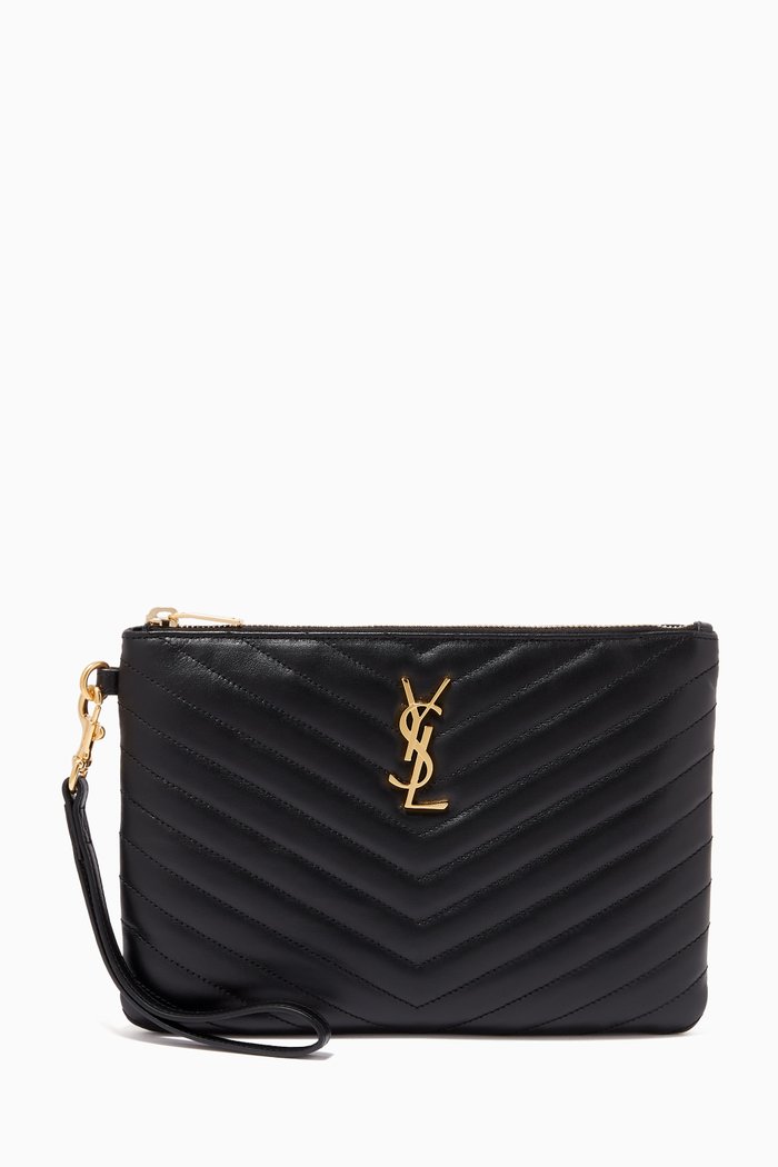 

Monogram A5 Pouch in Matelassé Leather, Black