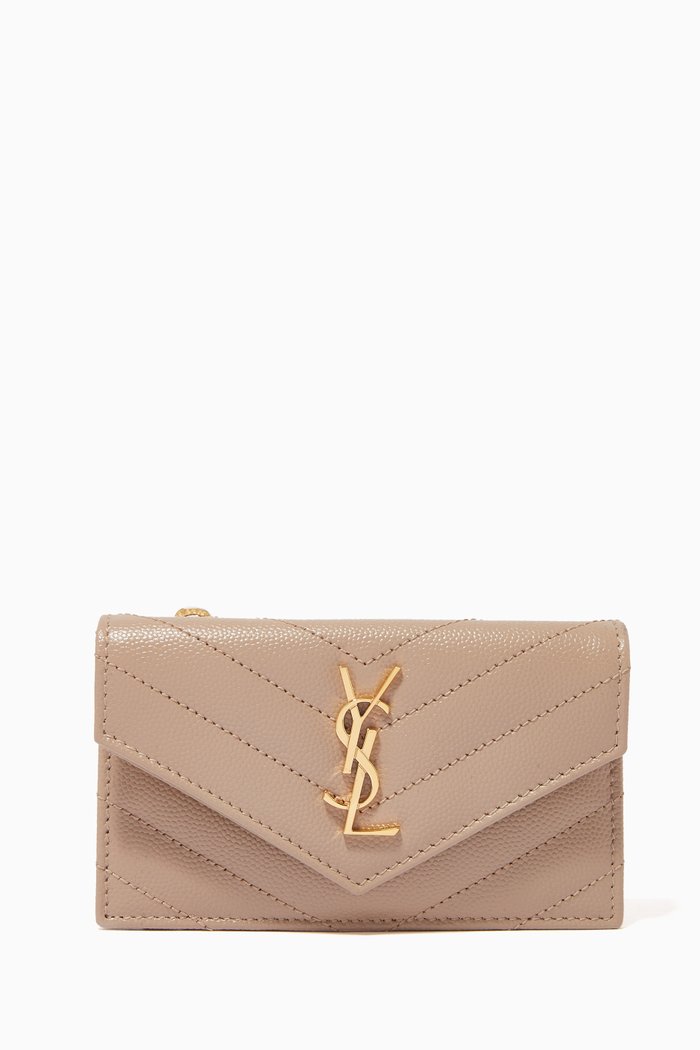 

Monogram Fragments Card Case in Matelassé Grain de Poudre Leather, Neutral