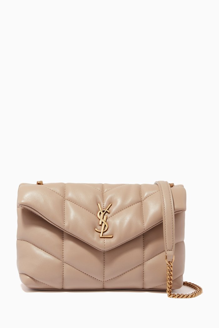 

Puffer Toy Bag in Quilted Lambskin, Neutral