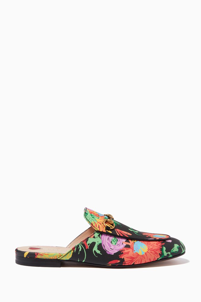 

x Ken Scott Princetown Floral Loafers in Leather, Black