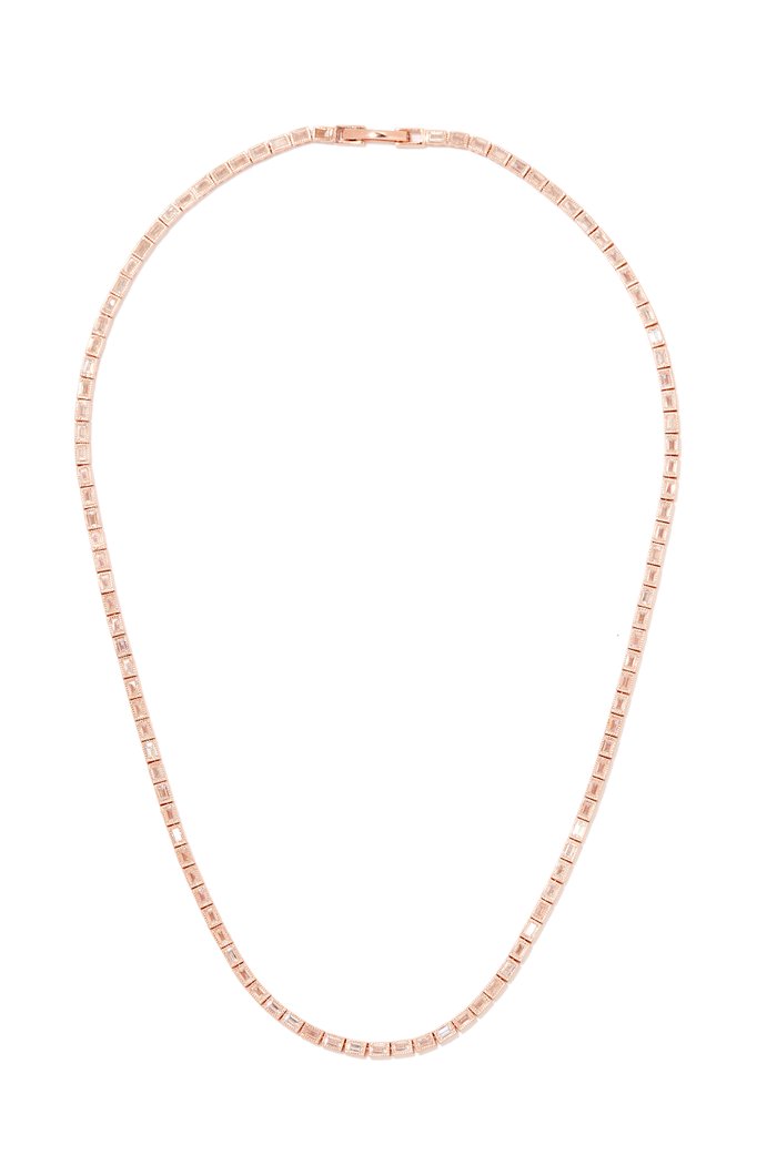 

Tennis Necklace in Sterling Silver, Rose gold