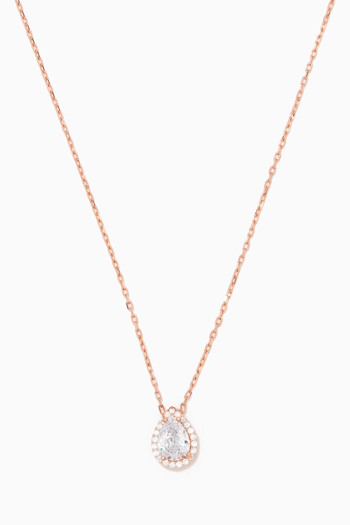 

Drop Stone Necklace in Sterling Silver, Rose gold