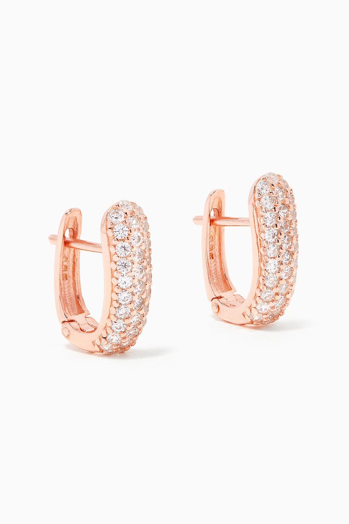 

Stone J Model Earrings in Sterling Silver, Rose gold