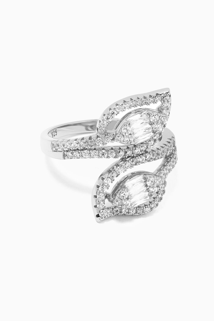 

Pave Leaf Ring in Sterling Silver