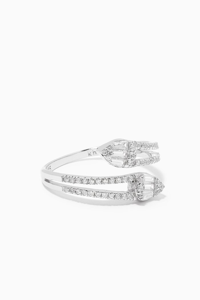 White Zircon Ring in Sterling Silver