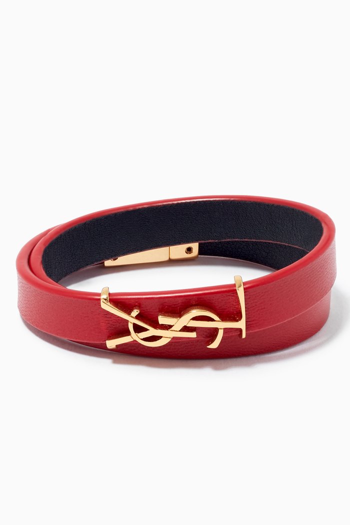 

Opyum Double Wrap Bracelet in Leather, Red