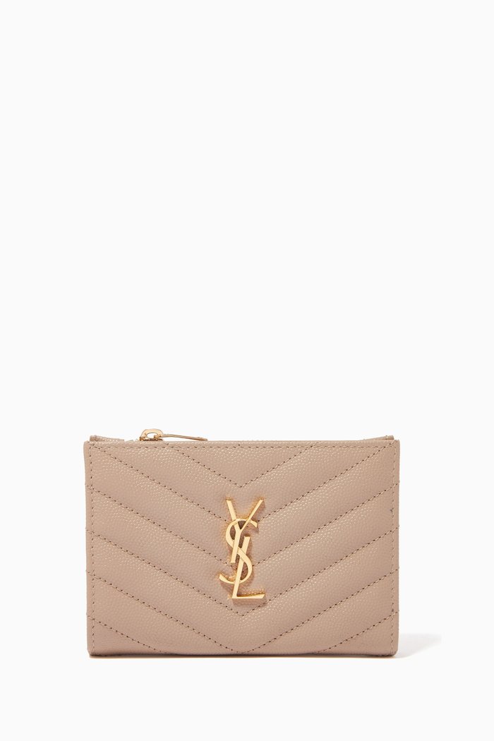 

Monogram Wallet in Grain De Poudre Leather, Neutral