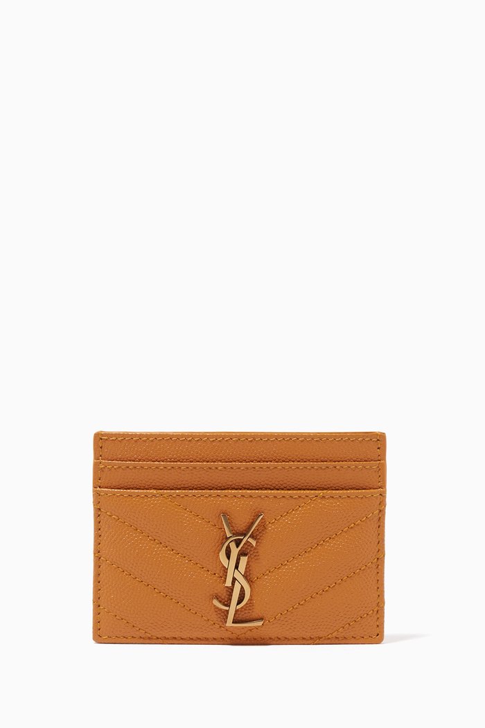

Cassandre Card Case in Matelassé Leather, Yellow