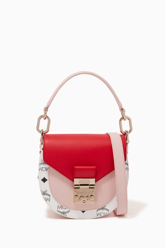 

Mini Patricia Shoulder Bag in Colour-Block Visetos, Red