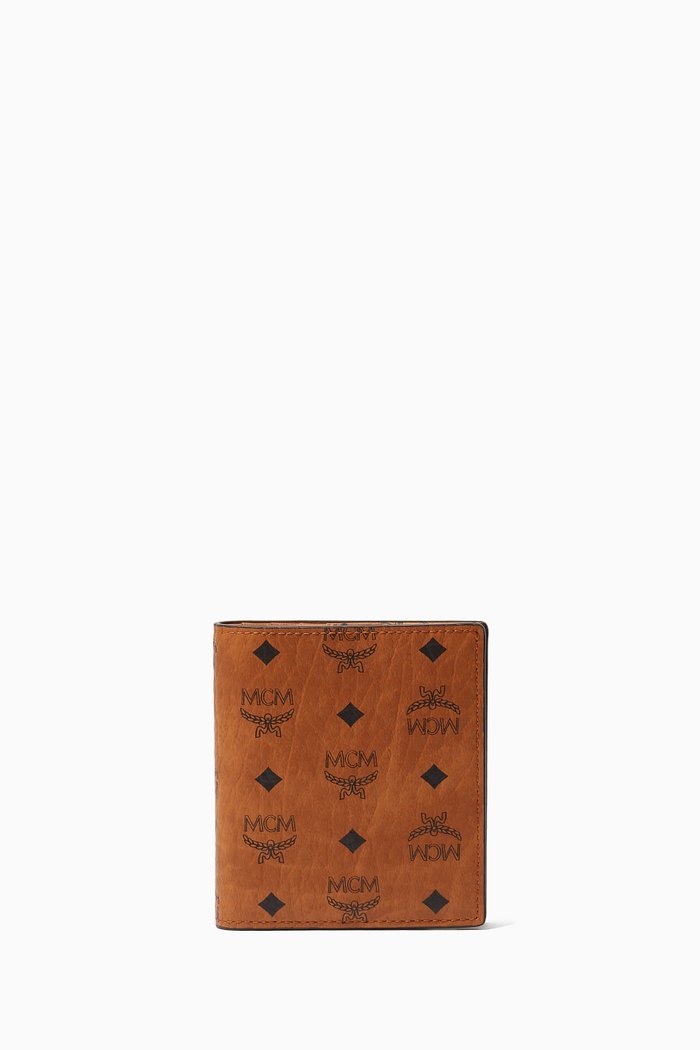 Bifold Card Wallet in Visetos, Brown