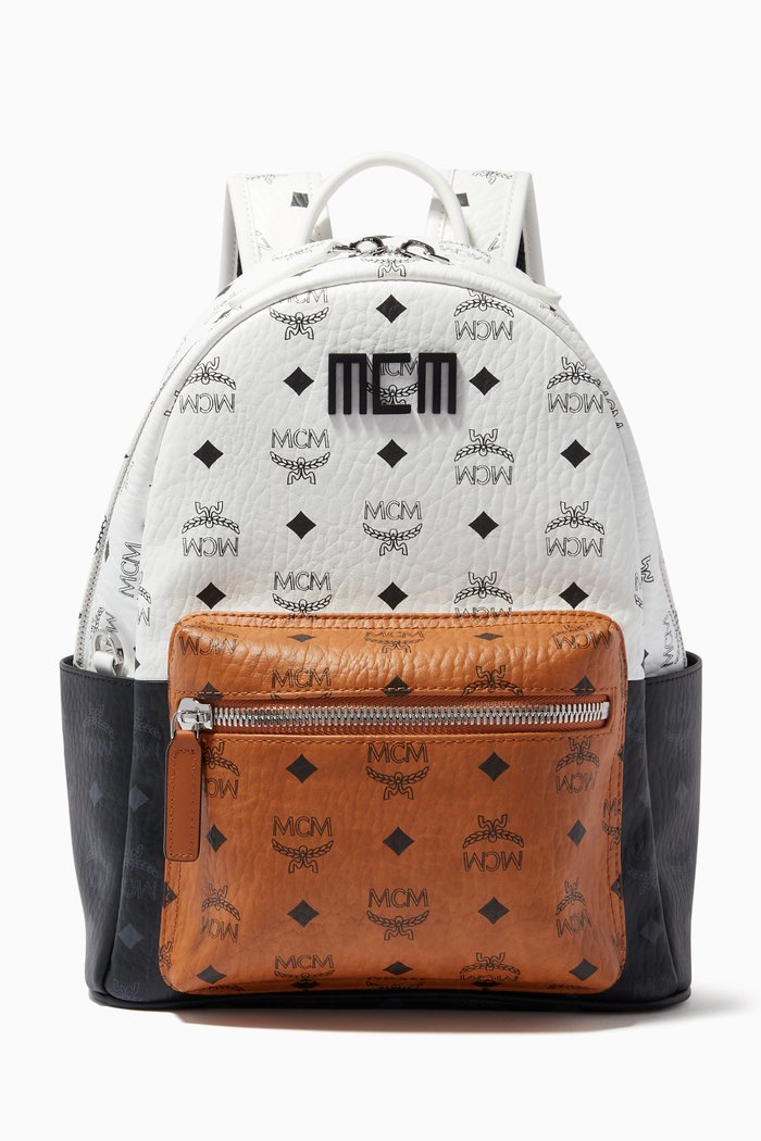 

Small Stark Backpack in Colour-Block Visetos, White