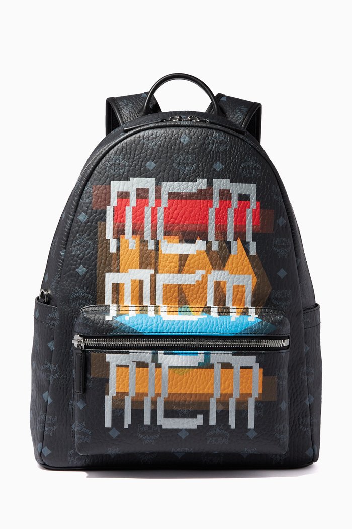 

Medium Stark Backpack in Geo Graffiti Visetos, Black