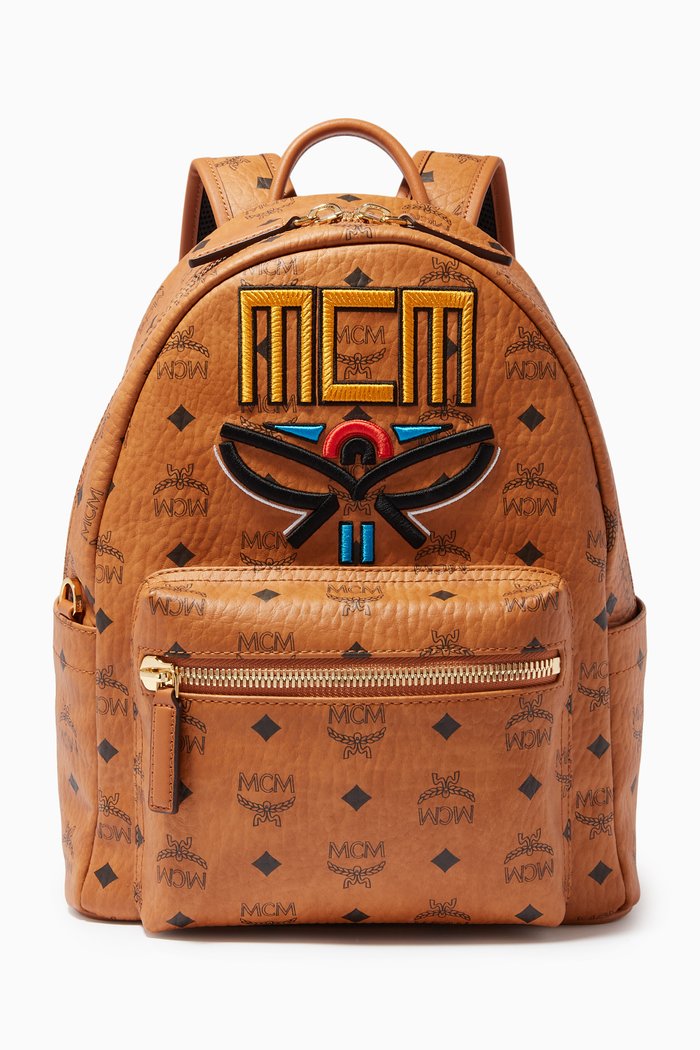 Small Stark Backpack in Geo Laurel Visetos, Brown
