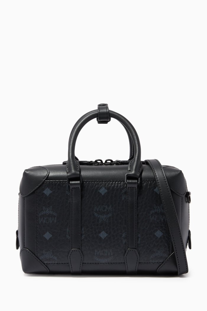 

Small Soft Berlin Crossbody Bag in Visetos, Black