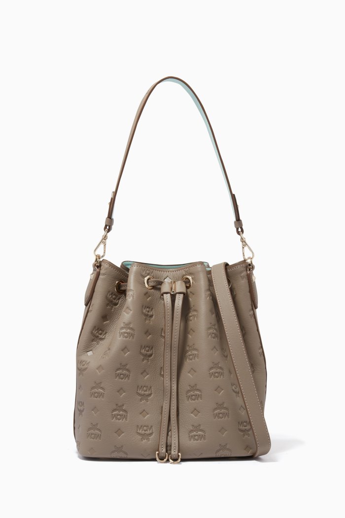 

Small Bucket Bag in Monogram Nappa, Grey