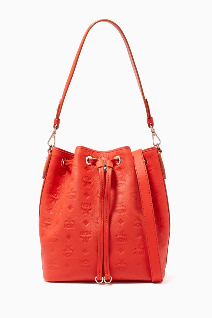 

Small Bucket Bag in Monogram Nappa, Orange