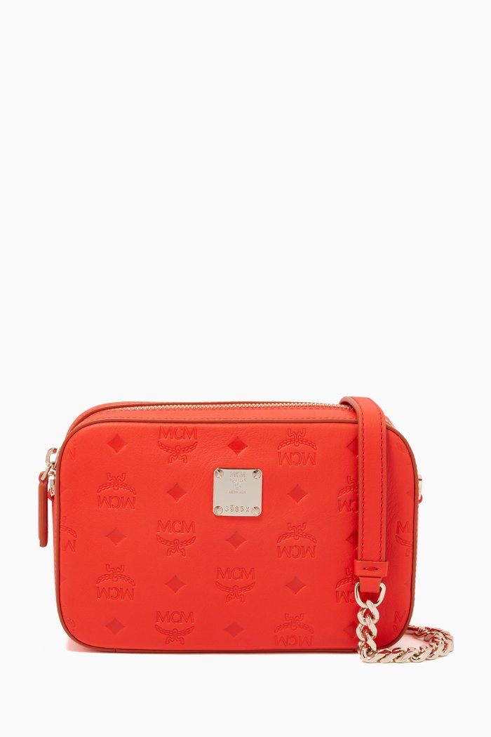 

Klara Camera Bag in Monogram Leather, Orange