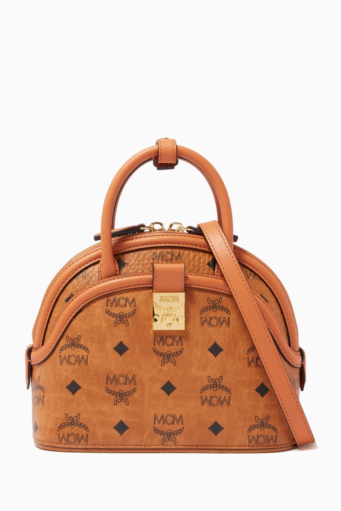 

Small Anna Tote Bag in Visetos, Brown