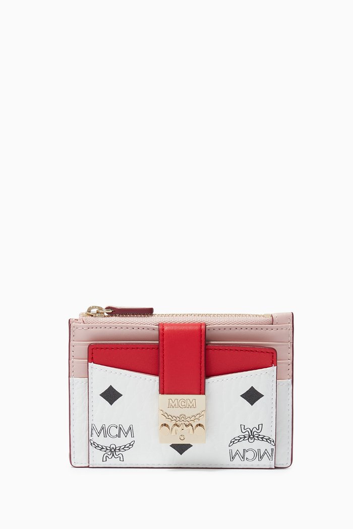 

Mini Patricia Card Case in Colour-Block Visetos, Red