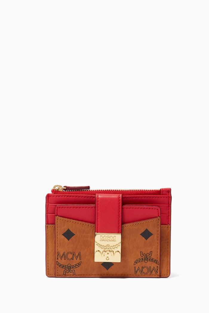 

Mini Patricia Card Case in Colour-Block Visetos, Red