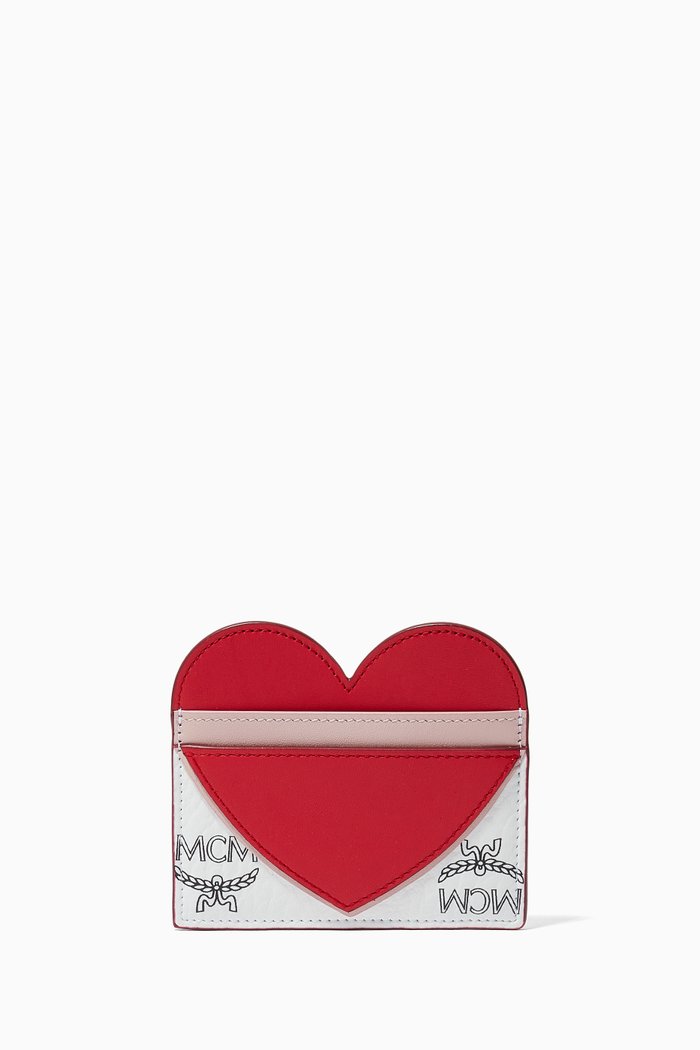Card Case in Colour-Block Visetos, Red