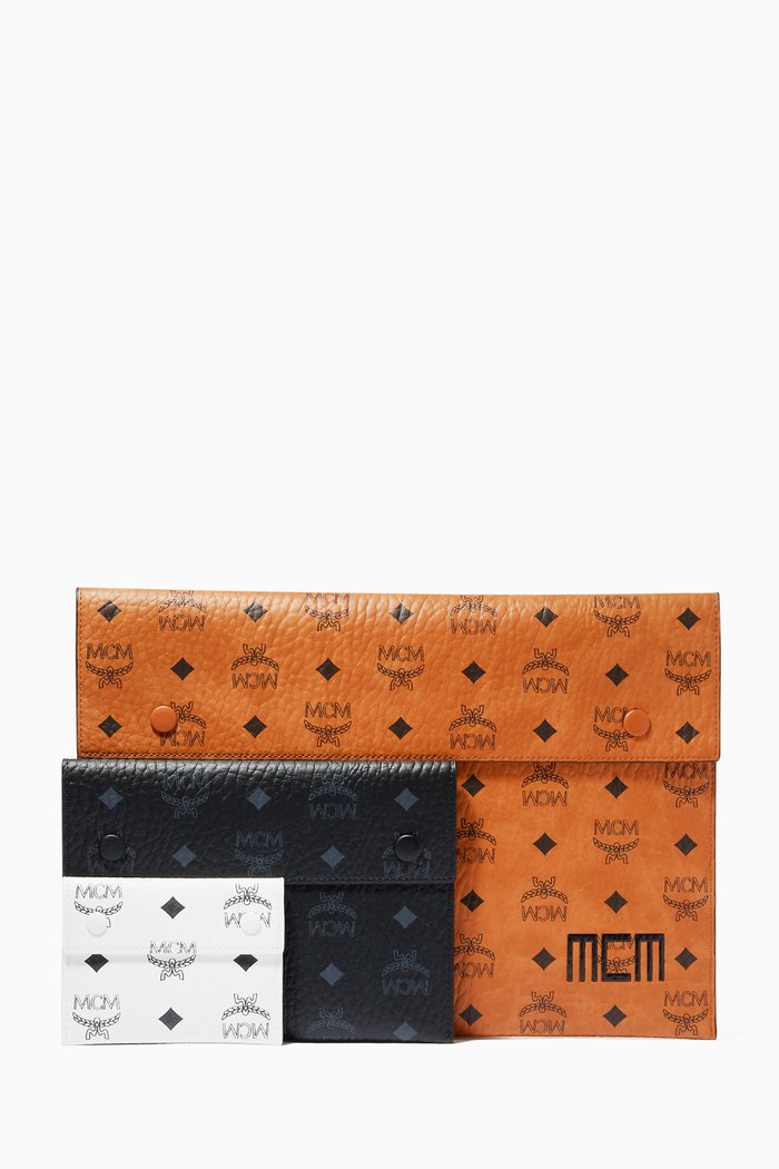 

Tri Pouch Set in Visetos, Brown