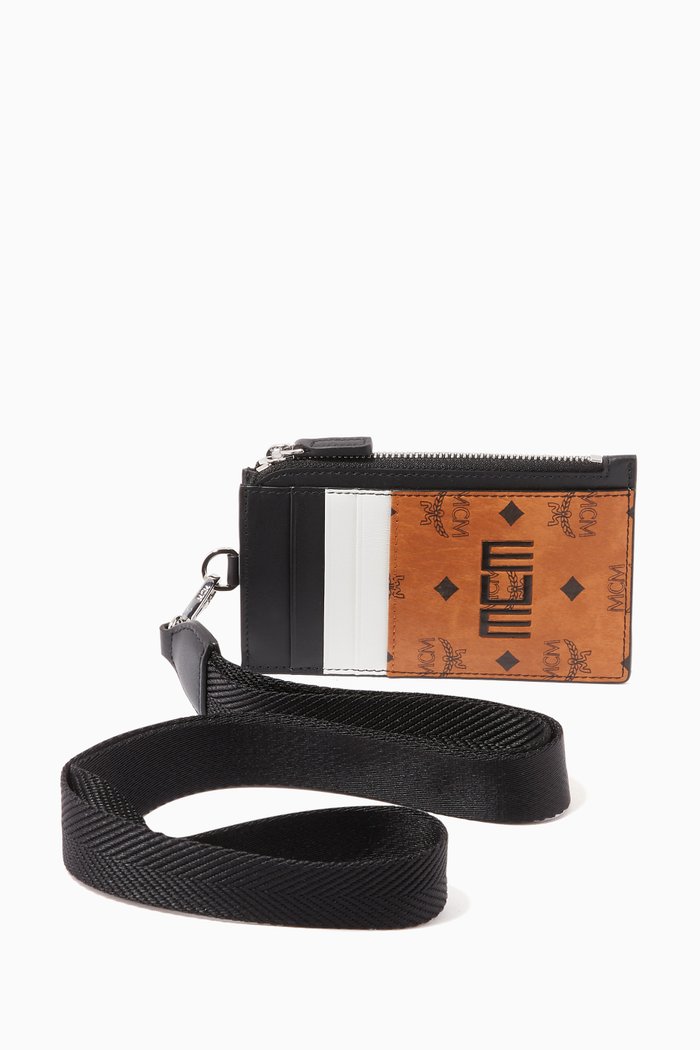 

Lanyard Card Holder in Visetos, Brown