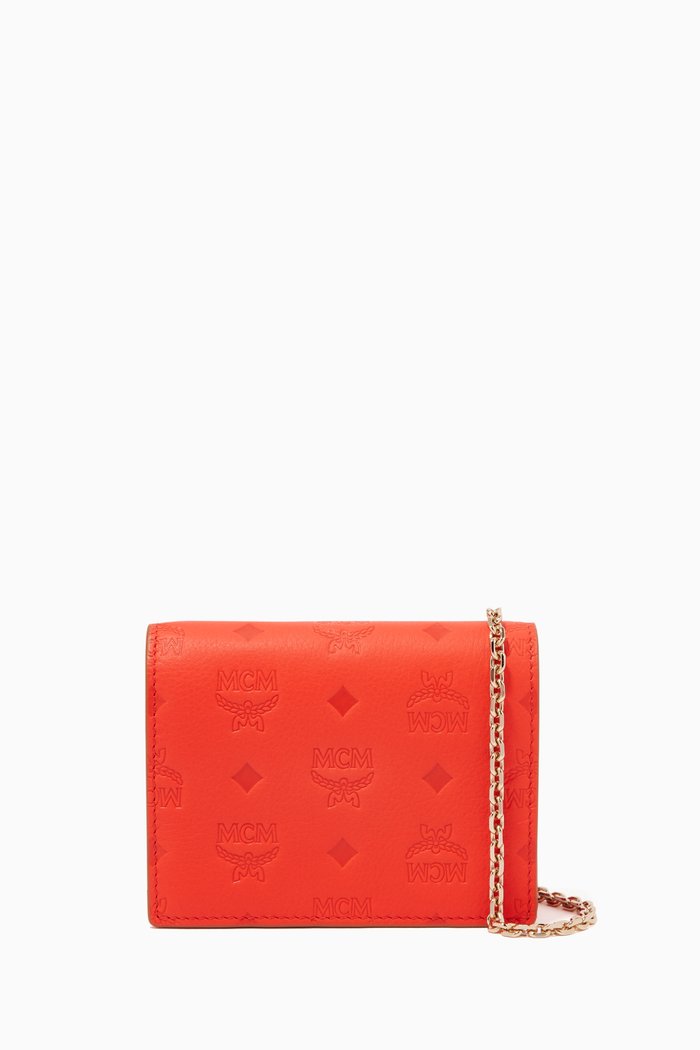 

Mini Flap Wallet in Monogram Nappa, Orange