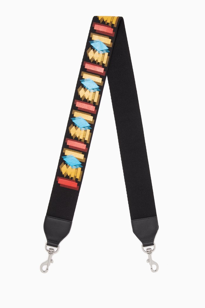 

Shoulder Strap in Geo Graffiti Webbing, Black