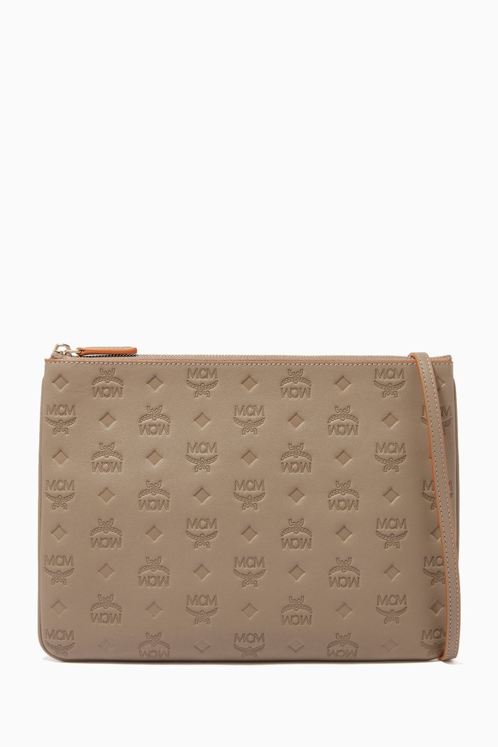 

Klara Crossbody Pouch in Monogram Nappa, Grey