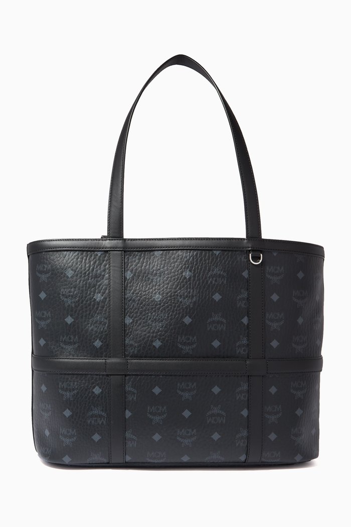 

Medium Delmy Shopper Bag in Visetos, Black