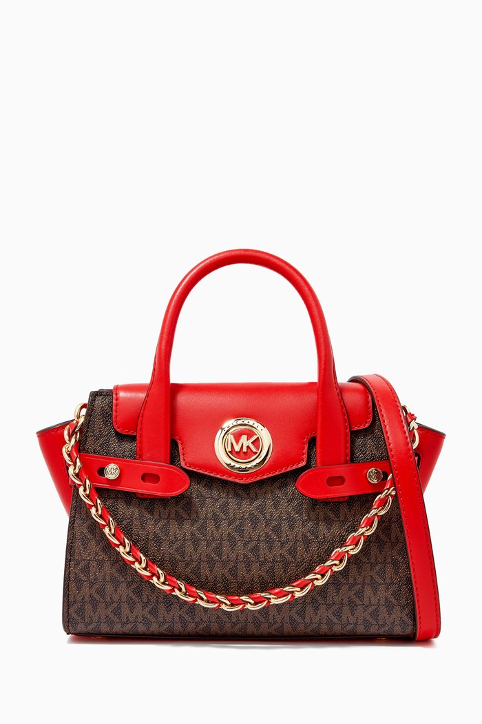 

Extra Small Carmen Satchel in Logo Canvas & Leather, Neutral