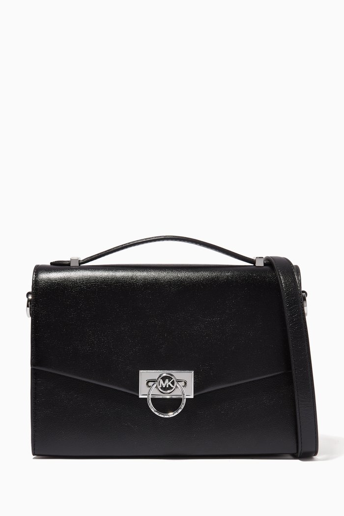 

Medium Hendrix Crossbody Bag in Leather, Black