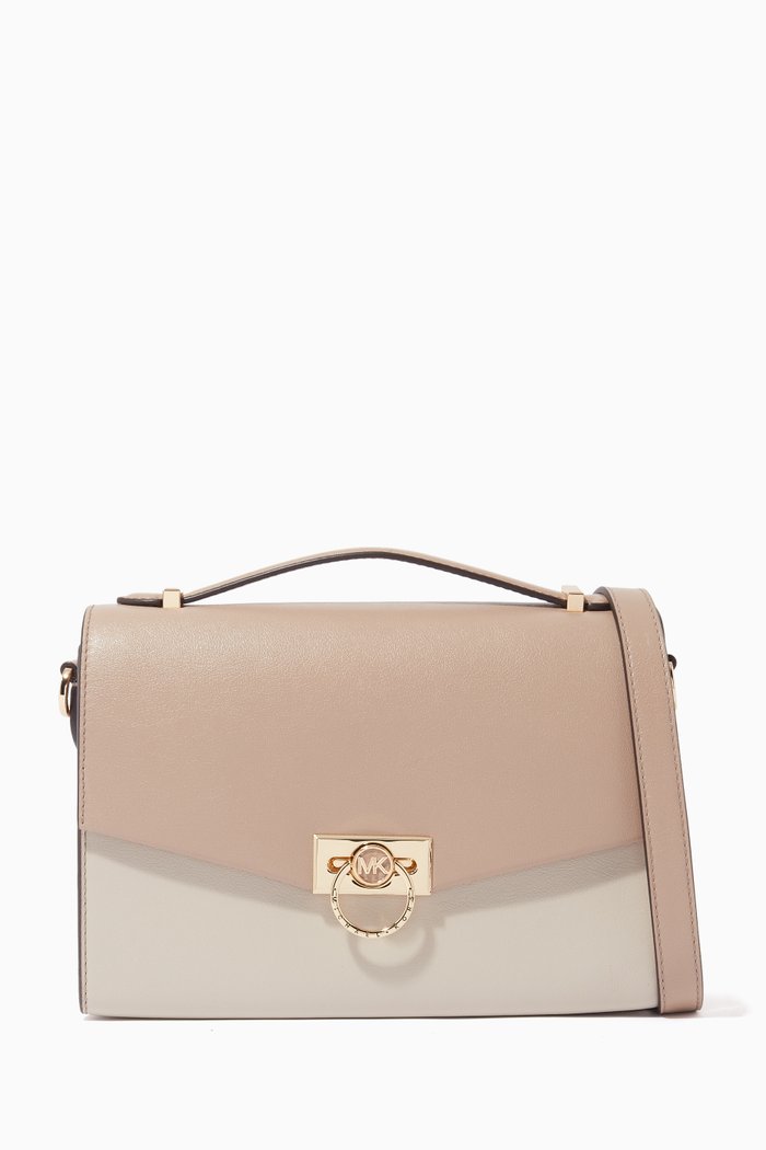 

Medium Hendrix Messenger Bag in Leather, White