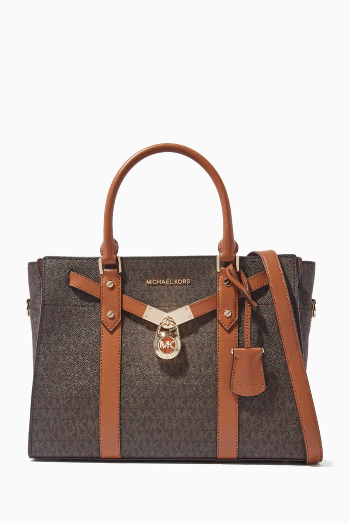 

Large Nouveau Hamilton Satchel in Canvas & Leather, Neutral