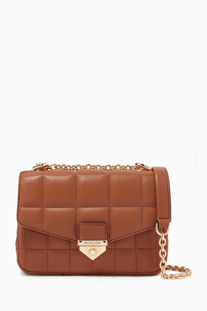

Small Soho Shoulder Bag in Quilted Leather, Brown