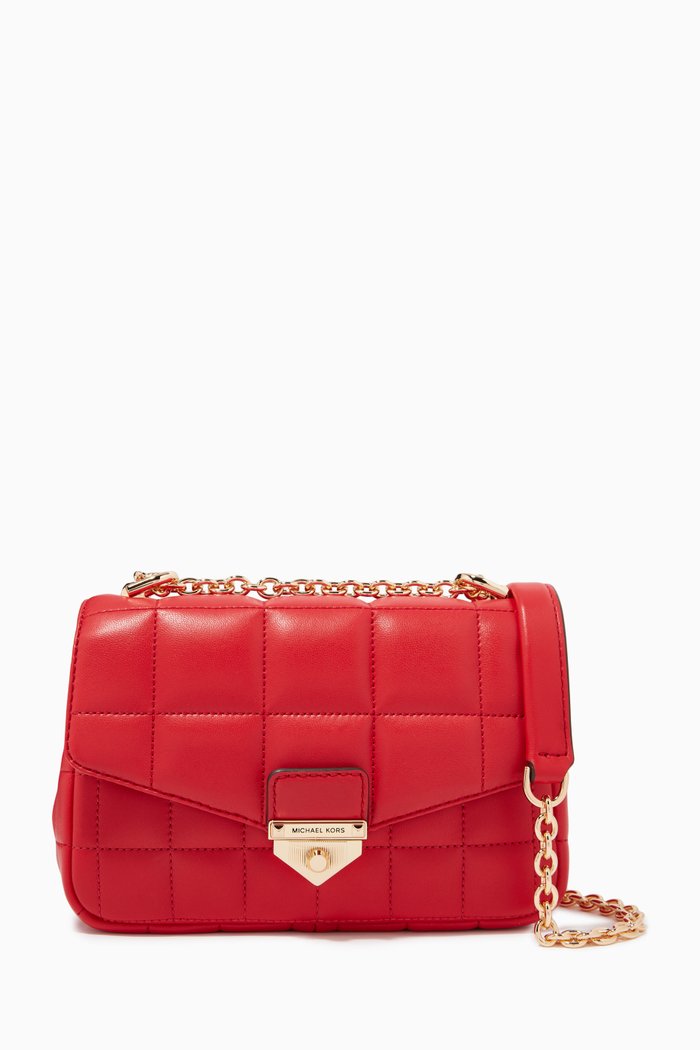 

Small Soho Shoulder Bag in Quilted Leather, Pink