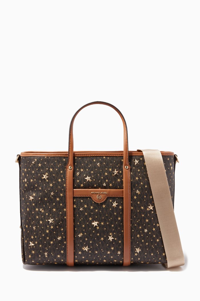 

Medium Beck Tote Bag in Star Logo Canvas & Leather, Yellow