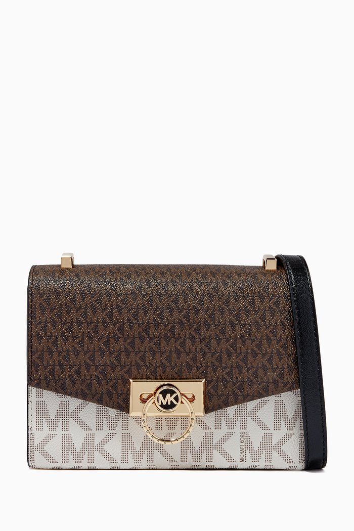 

Extra Small Hendrix Convertible Crossbody Bag in Logo Canvas & Leather, Brown