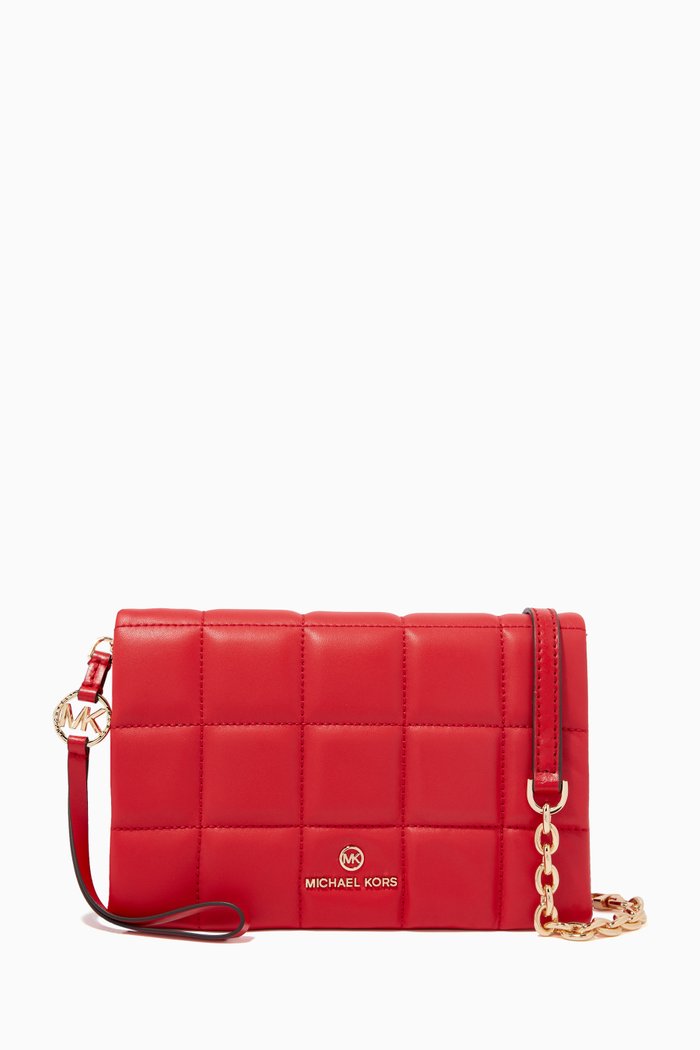 

Small 2-in-1 Pouch in Quilted Leather, Pink