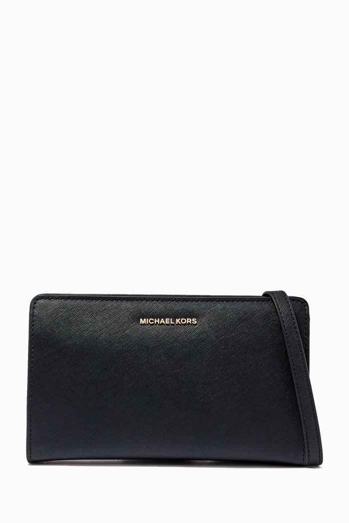 

Large Jet Set Convertible Crossbody Bag in Saffiano Leather, Black