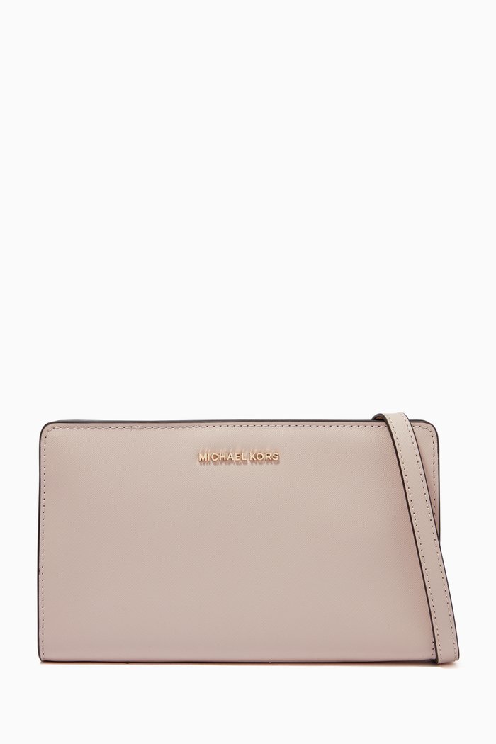 

Large Jet Set Convertible Crossbody Bag in Saffiano Leather, White