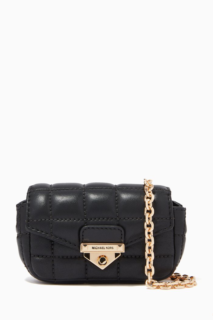 

Soho Bag Charm in Quilted Leather, Black