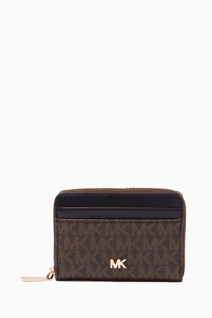 

Small Wallet in Logo Canvas & Leather, Neutral