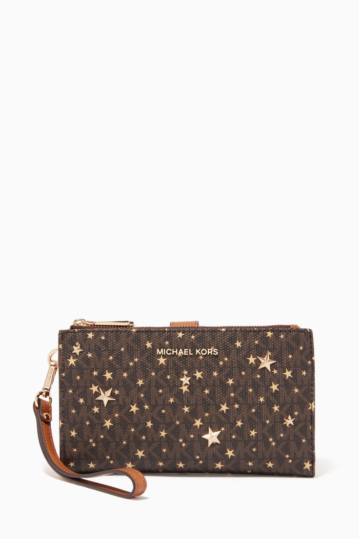 

Double-zip Wristlet in Star Logo Canvas & Leather, Yellow