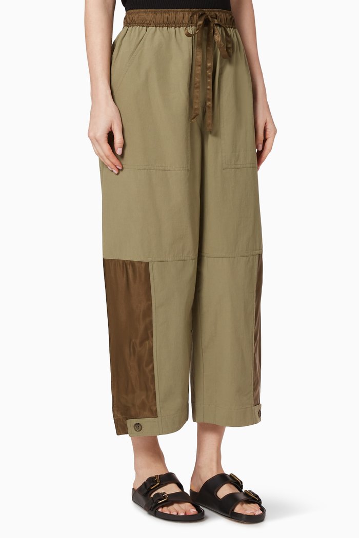 

Birder Spliced Cotton Pants, Brown