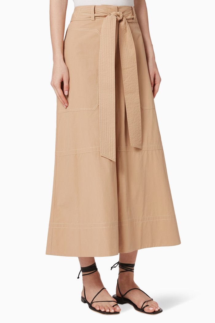 May Flared Cotton Culottes, Neutral