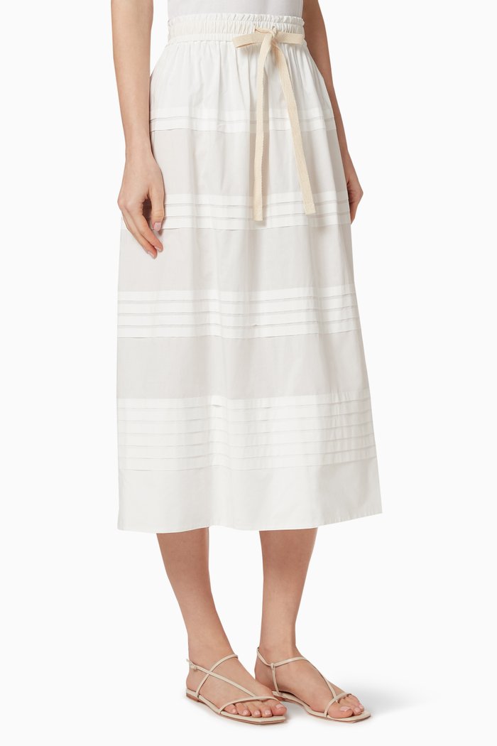 

Robin Pleat Cotton Skirt, Neutral