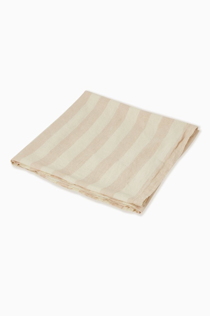 

Stripes Medium Beach Towel in Linen, Neutral