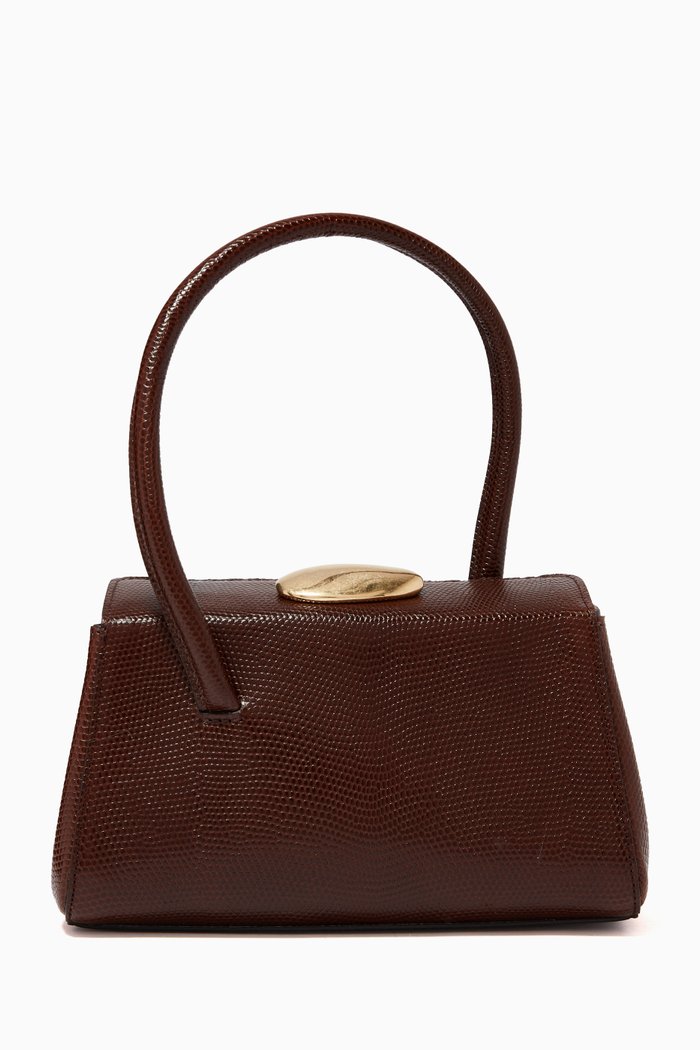 

Baby Boss Bag in Lizard-Embossed Leather, Brown